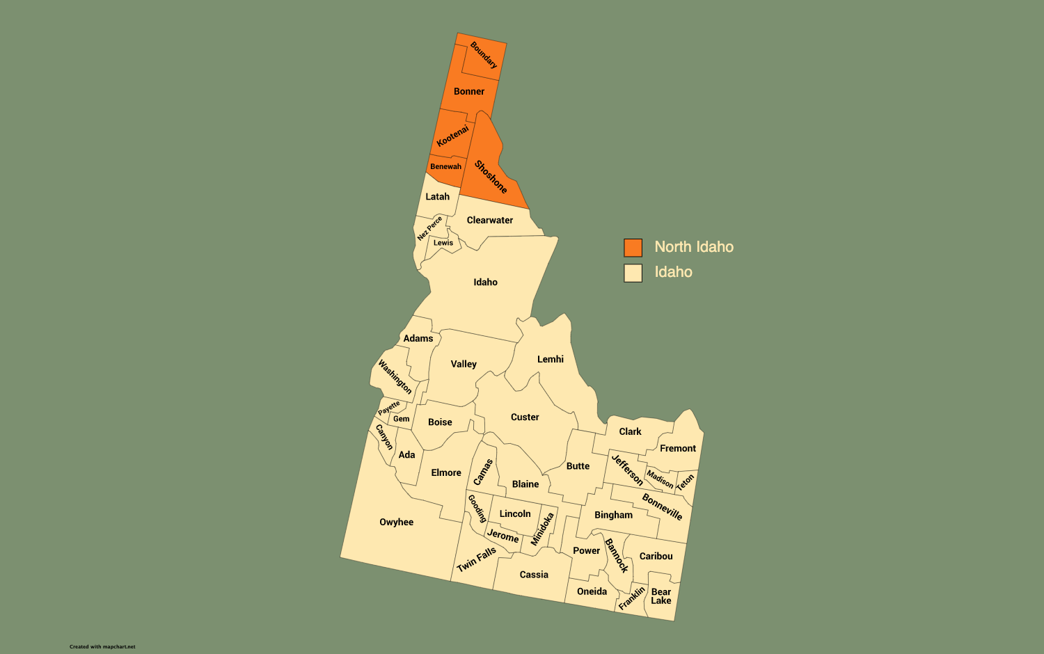 North Idaho Map